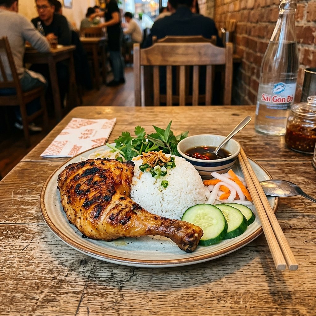 Cơm đùi gà góc tư nướng