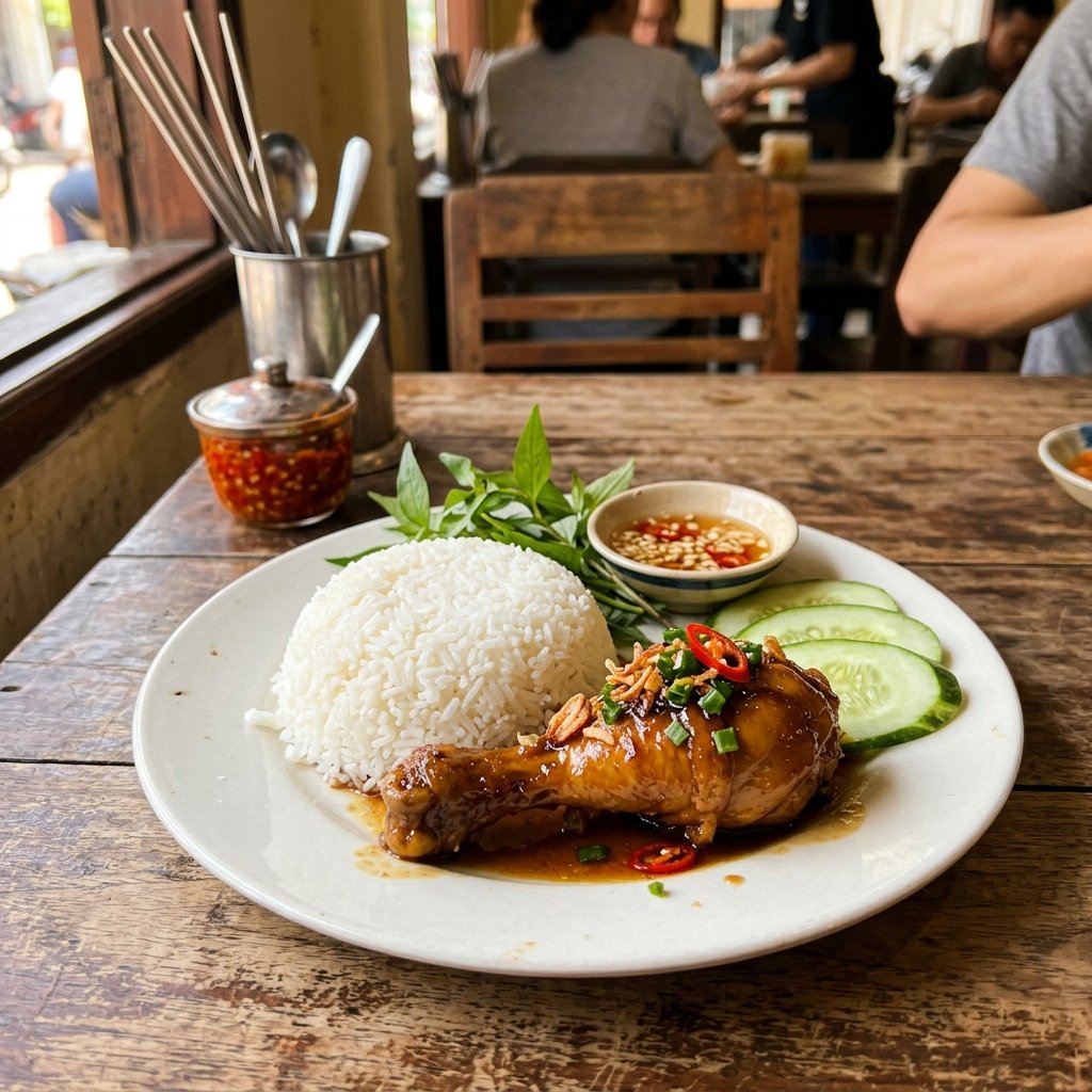 Cơm đùi gà sốt