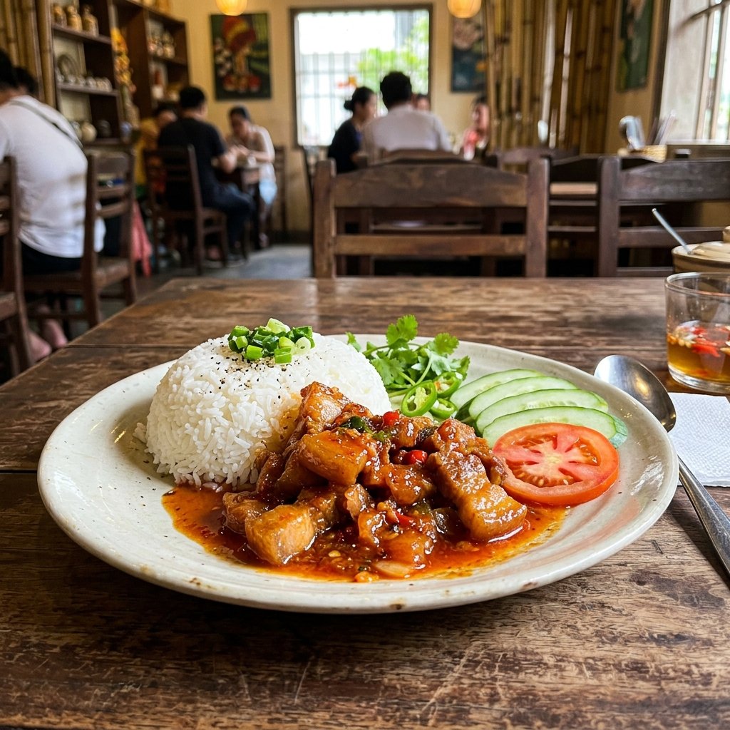 Cơm thịt sốt cay ngọt