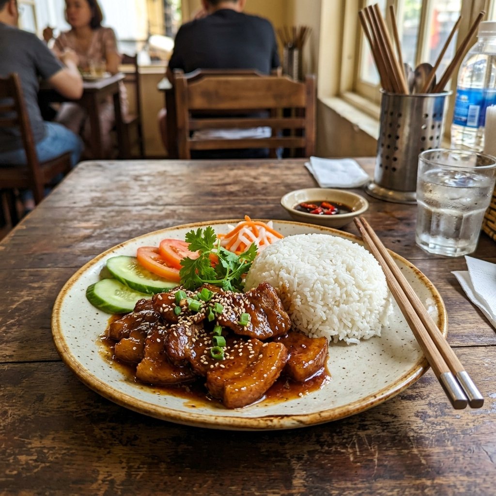 Cơm thịt sốt hàn quốc