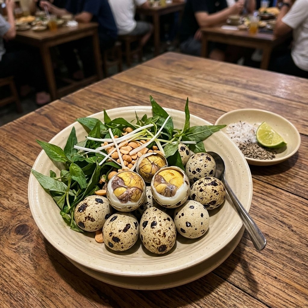 Trứng cút lộn luộc